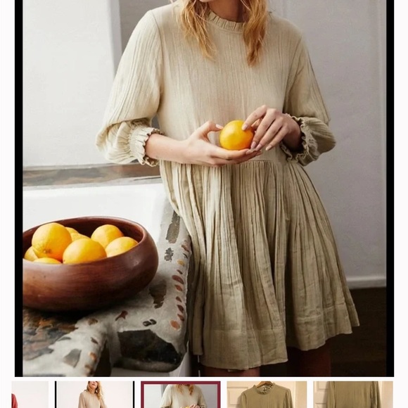 Free People Tan Gauzy Mini Dress - Picture 13 of 14